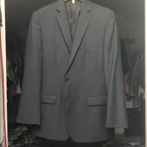 Calvin Klein black striped suit